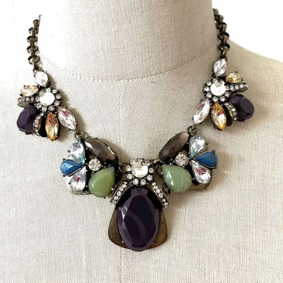 Colorful rhinestone statement necklace - Picture 1 of 10